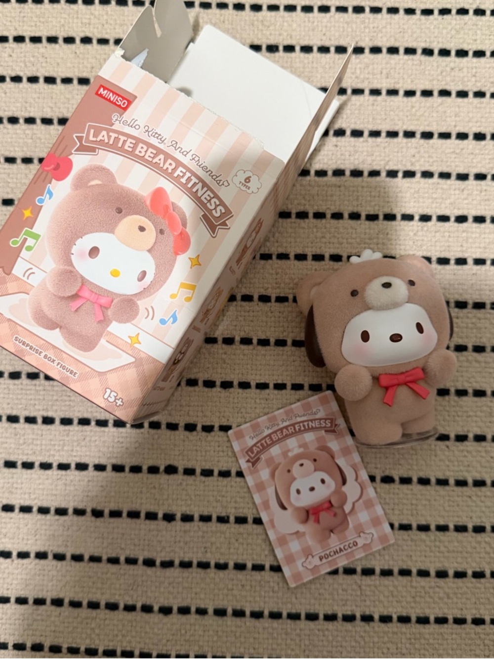 Miniso Pochacco Latte Bear Fitness Toy Hello Kitty Figure